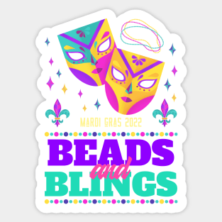 Carnival Party Mardi Gras 2022 Beads And Blings Sticker